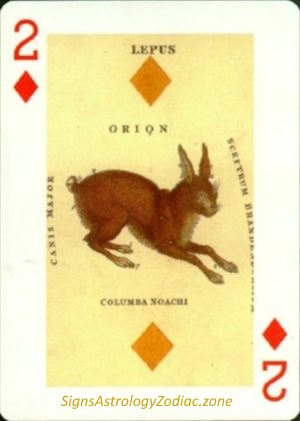 2 - Lepus - Two of Diamonds - SignsAstrologyZodiac.zone