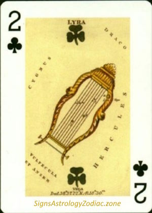 3 - Lyra - Two of Clubs - SignsAstrologyZodiac.zone