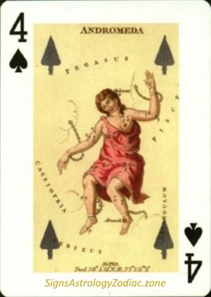 4 - Andromeda - Four of Spades - SignsAstrologyZodiac.zone