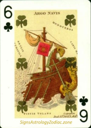 6 - Argo Navis - Six of Clubs - SignsAstrologyZodiac.zone