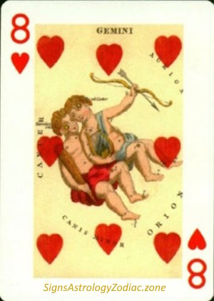 8 - Gemini - Eight of Hearts - SignsAstrologyZodiac.zone