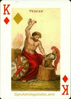 K - Vulcan - King of Diamonds - SignsAstrologyZodiac.zone