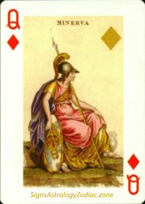Q - Minerva - Queen of Diamonds - SignsAstrologyZodiac.zone